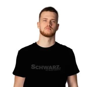 t-shirt schwarz ist bunt genug
