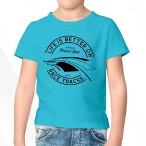 Motorsport Fan T-Shirt KIDS brand label - LIFE IS BETTER ON RACETRACKS